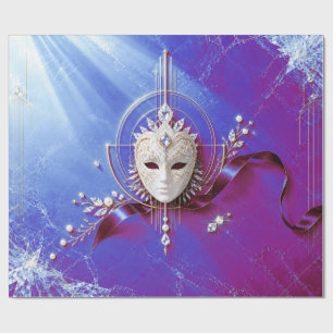 Luxe Bourgondië Masquerade Kerst Inpakpapier