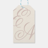 Luxe Bourgondië Monogram kalligrafie Bruiloft Cadeaulabel (Achterkant)
