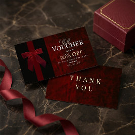 Luxe Bourgondië Rood Cadeaubon & Bedankkaart Visitekaartje