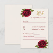 Luxe Bourgondië RSVP Kaartje (Voorkant / Achterkant)