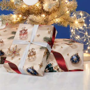 Luxe Bourgondië Smaragd Kerstmis Cadeaupapier