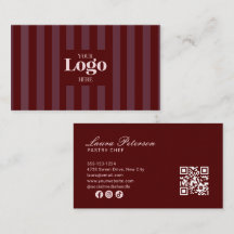 Luxe Bourgondië Strepen Pâtisserie Logo QR Code