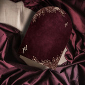 Luxe Bourgondische Floral Islamitische Boog Huweli Kaart