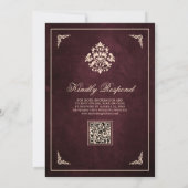 Luxe Bourgondische gouden Lijst islamitische bruil Kaart (Achterkant)