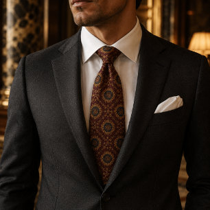 Luxe Bourgondische Italiaanse Medaillon Stropdas