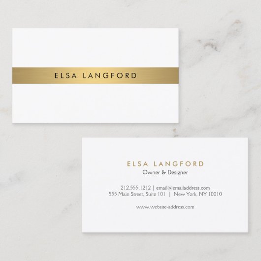 Luxe Boutique Gold Bar op wit Visitekaartje (Voorkant / Achterkant)