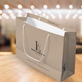 Luxe Boutique merk Voeg Logo beige Neutrale Kleur Groot Cadeauzakje