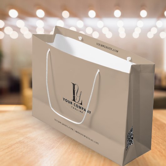 Luxe Boutique merk Voeg Logo beige Neutrale Kleur  Groot Cadeauzakje