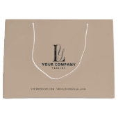 Luxe Boutique merk Voeg Logo beige Neutrale Kleur  Groot Cadeauzakje (Voorkant)