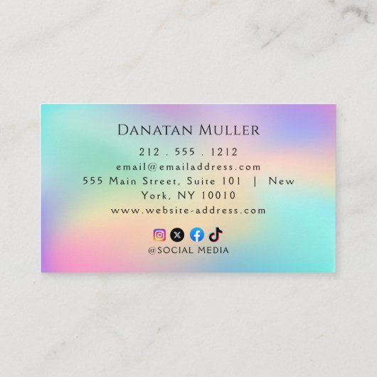 Luxe Boutique opaal steen Visitekaartje (Achterkant)