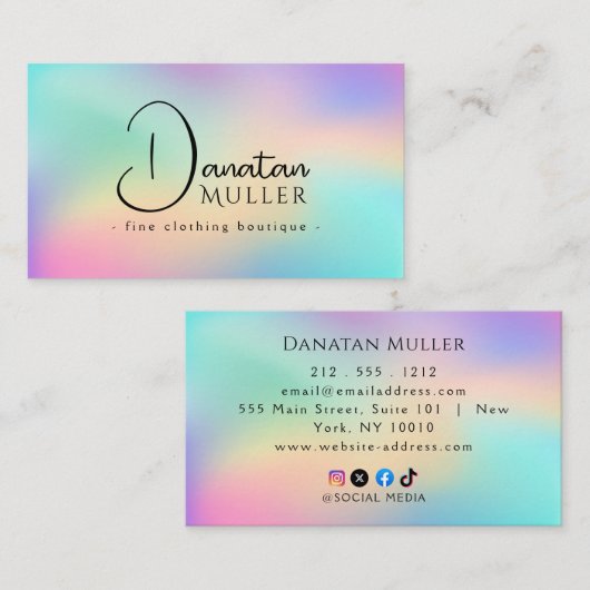 Luxe Boutique opaal steen Visitekaartje (Voorkant / Achterkant)