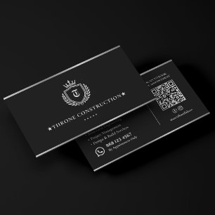 Luxe Bouw Crest Aannemer Zwart Visitekaartje