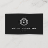 Luxe Bouw Crest Aannemer Zwart Visitekaartje (Voorkant)