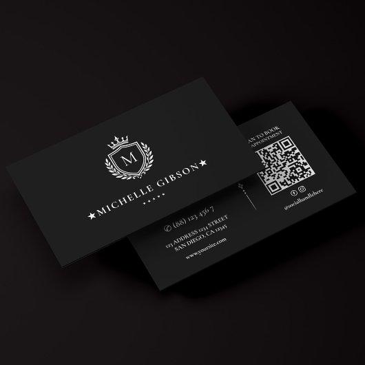 Luxe Bouwer Minimaal Monogram Kroon Crest Visitekaartje