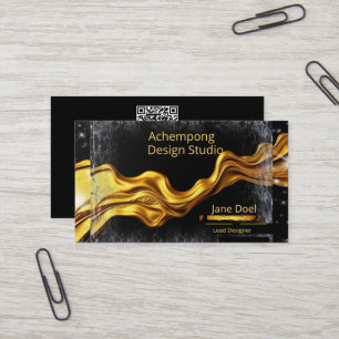 Luxe Branding: Weelderige Executive Goud Swirl Visitekaartje