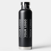 Luxe brede logo patroon Zwart Waterfles (Links)