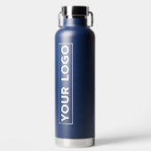 Luxe Breed Logo Navyblauw Waterfles (Voorkant)