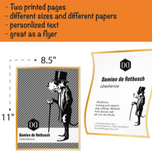 Luxe brief met gouden rand voor honden scholen flyer