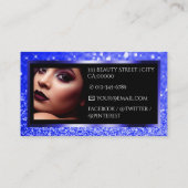 Luxe Bright Blue Sparkle Logo fotosjabloon Visitekaartje (Achterkant)