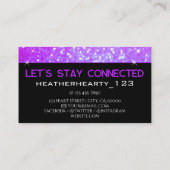 Luxe Bright Girly Paarse Neon Glitter Glamour Visitekaartje (Achterkant)