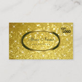 Luxe Bright Gold Glitter Sparkle Stars en Logo Visitekaartje (Voorkant)
