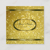 Luxe Bright Gold Glitter Sparkle Stars Stijlvol Vierkante Visitekaartje (Voorkant)
