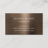 Luxe Brons Bruin Metallic Monogram Consultant Visitekaartje (Achterkant)