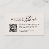 Luxe Brown and Ivory | Wedding Website QR Code Informatiekaartje (Voorkant)