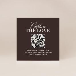 Luxe Brown | QR Code Wedding Capture the Love Informatiekaartje