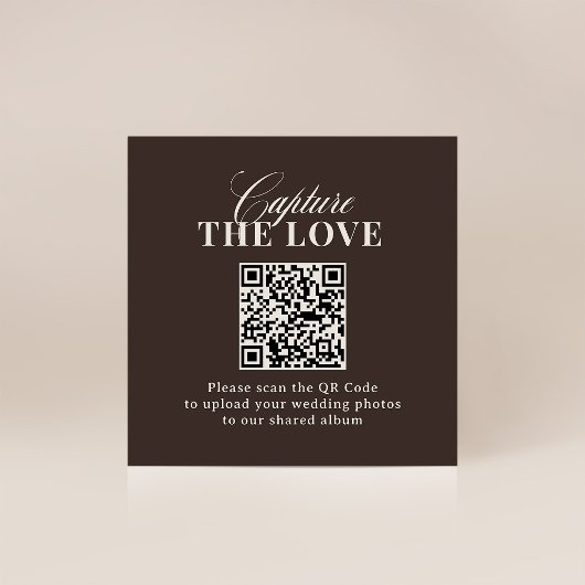 Luxe Brown | QR Code Wedding Capture the Love Informatiekaartje