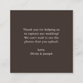 Luxe Brown | QR Code Wedding Capture the Love Informatiekaartje (Achterkant)