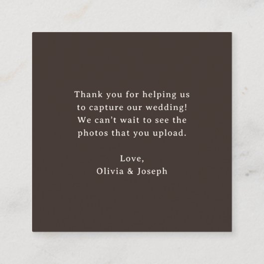 Luxe Brown | QR Code Wedding Capture the Love Informatiekaartje (Achterkant)