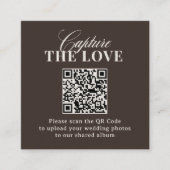 Luxe Brown | QR Code Wedding Capture the Love Informatiekaartje (Voorkant)