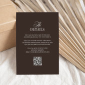 Luxe Brown | QR Code Wedding Guest Details Informatiekaartje