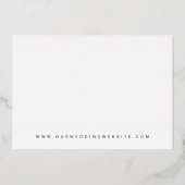 Luxe bruiloft crest monogram krans aangepaste foto folie uitnodiging (Achterkant)