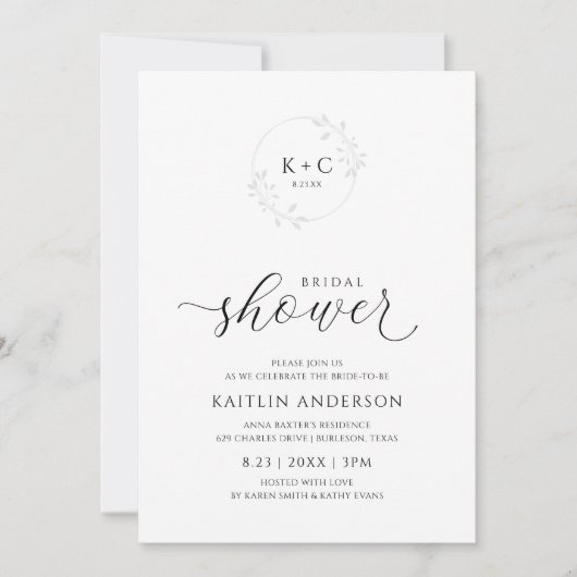 Luxe Bruiloft Feest Elegante Romantische Calligraf Kaart (Voorkant)