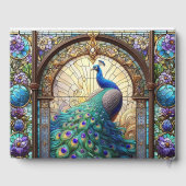Luxe bruiloft: Glas in lood Peacock Gastenboek (Achterkant)
