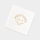 Luxe bruiloft Gouden folie blad Monogram Crest Folie Servetten (Links)