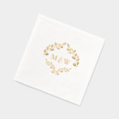 Luxe bruiloft Gouden folie blad Monogram Crest Servetten (Links)