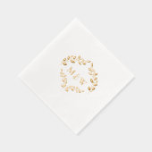 Luxe bruiloft Gouden folie blad Monogram Crest Servetten (Rechts)