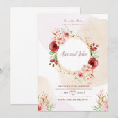 Luxe bruiloft kaart (Voorkant / Achterkant)