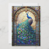 Luxe bruiloft: majestueuze pauw uitnodigingen (Achterkant)