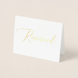 Luxe bruiloft minimalistisch goud gereserveerd tek folie kaarten