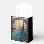 Luxe bruiloft: Peacock Glas in lood Favor Boxes Bedankdoosjes (Geopend)