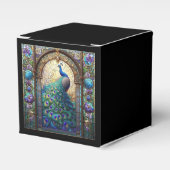 Luxe bruiloft: Peacock Glas in lood Favor Boxes Bedankdoosjes (Voorkant Zijde)