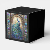 Luxe bruiloft: Peacock Glas in lood Favor Boxes Bedankdoosjes (Achterkant)