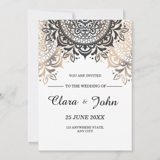 Luxe bruiloft uitnodiging, elegante minimalistisch kaart (Voorkant)