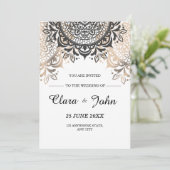 Luxe bruiloft uitnodiging, elegante minimalistisch kaart (Staand voorkant)