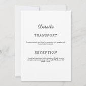 Luxe bruiloft uitnodiging, elegante minimalistisch kaart (Achterkant)