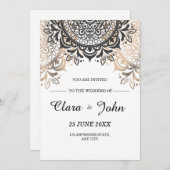 Luxe bruiloft uitnodiging, elegante minimalistisch kaart (Voorkant / Achterkant)